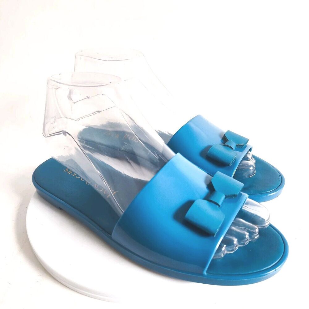 Jack Rogers Women's Patricia Bow Accent Jelly Slide Sandals Atlantic Blue Size 7